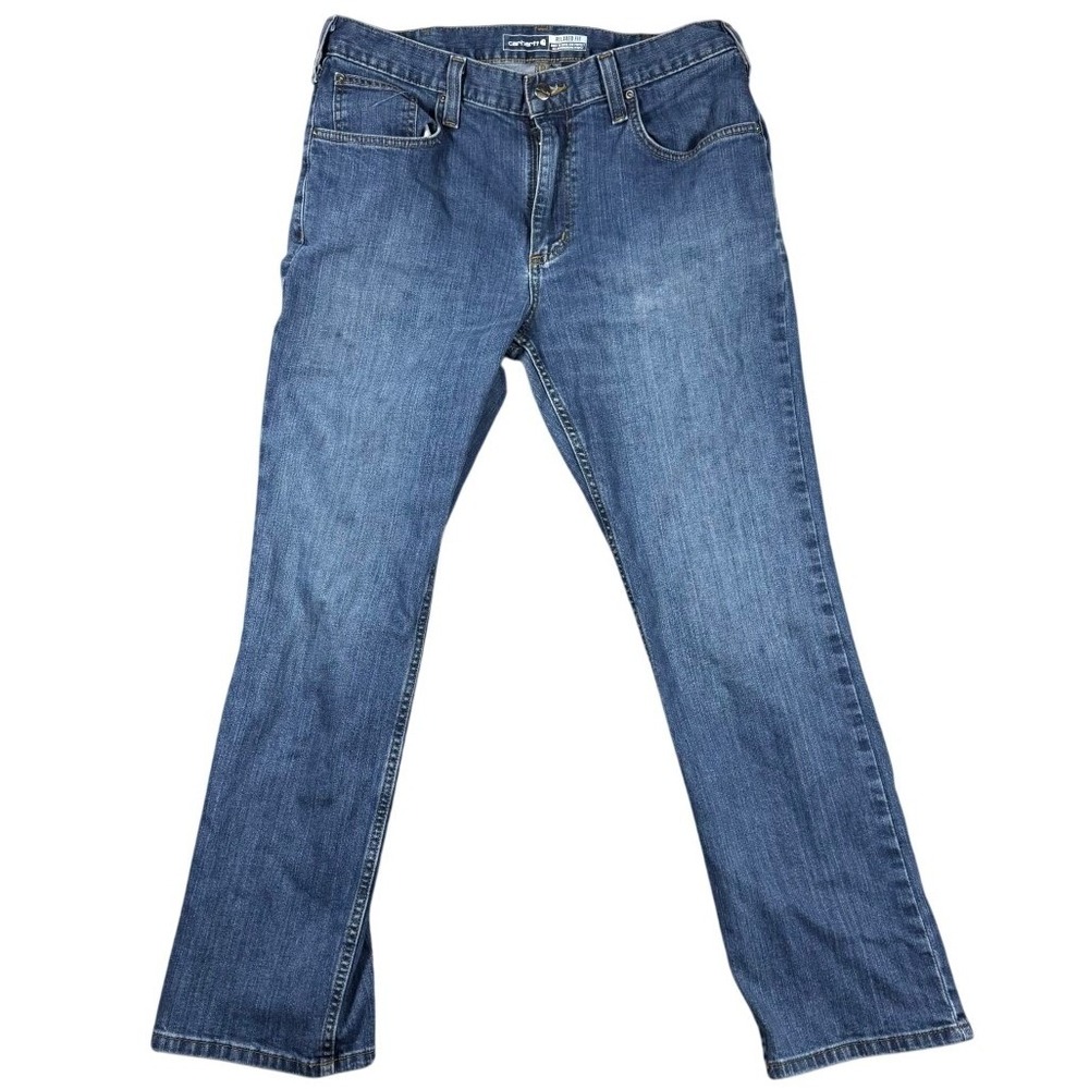Carhartt Relaxed Fit Jeans Mens 34x30 Medium Wash Blue Denim Straight Leg Pants